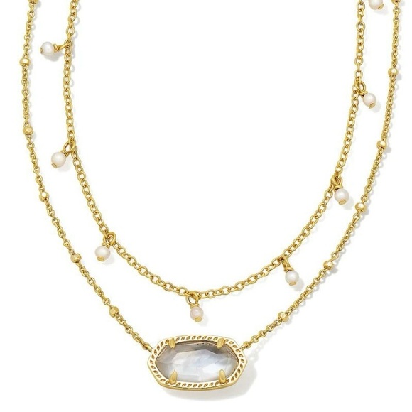 Kendra Scott Jewelry - Kendra Scott Elisa Multi Strand Pearl Necklace In Ivory Mother Of Pearl And Gold
